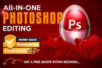 do any photoshop editing, remove object, or add logo, watermark