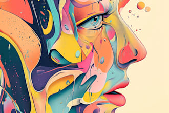 draw abstract continuous line art for you