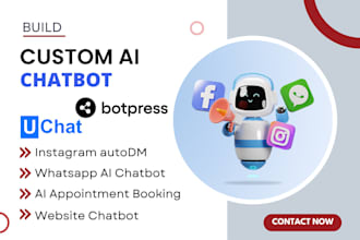 build ai chatbot for wix website whatsapp instagram with uchat botpress openai