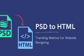 convert your PSD to HTML conversion responsive, clean code, fast delivery