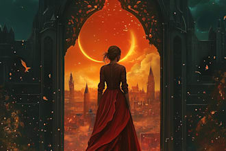 draw fantasy book cover design, thriller book cover in my style