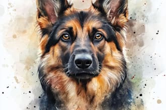 dog, cat or any pet portrait using watercolor