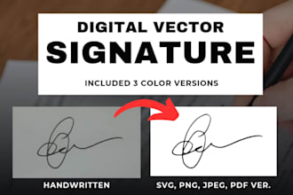 convert your handwritten signature into digital vector logo