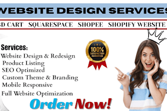 design 3dcart website build shift4shop squarespace shopee shopify store