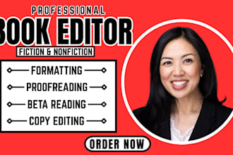 developmental book edit proofread ebook format beta read novel line copy editing