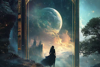 make fantasy book cover design with stunning artwork