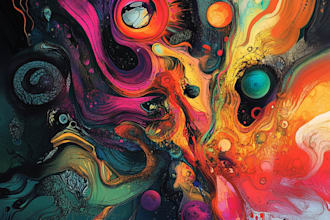 create unique printable digital oil paint abstract