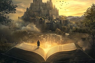 design artistic poetry book cover, fantasy, horror, novel