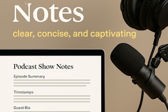 write engaging podcast show notes with timestamps and SEO