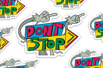 create unique funky cartoon style text illustration