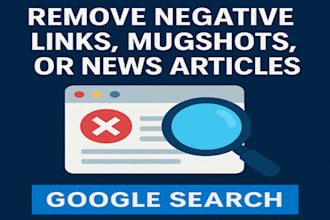 remove negative links, mugshots, or news articles from google search