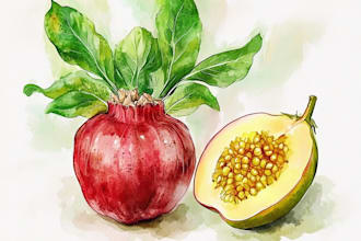 illustrate fruit, plant, or anything in digital watercolor