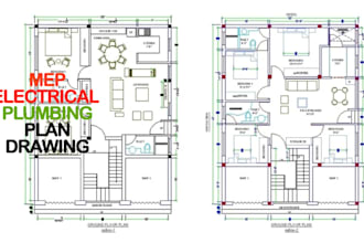 do floor plan, irrigation pipping and plumbing layout ventilation system autocad