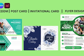 design eddm, real estate postcard, rack card, flyer, invitation card, postcard
