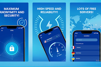 develop vpn app like nordvpn,expressvpn, surfshark,protonvpn for IOS and android
