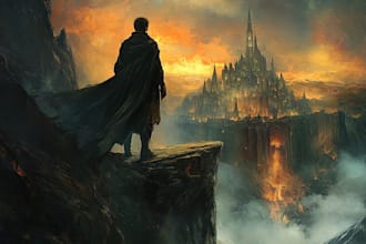 create artistic fantasy book cover design