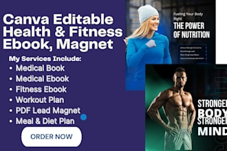 write format design health fitness ebook medical fitness ebook workbook on canva