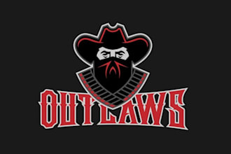 design modern outlaws baseball team logo