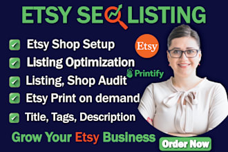 optimize your etsy seo listing to top rank and sales, shop setup