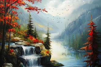 make real oil or acrylic painting on canvas