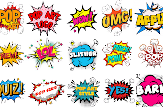 original logo in 80s chrome and 90s pop art style