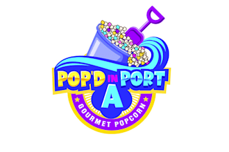 design coastal gourmet popcorn shop logo