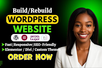 build or rebuild wordpress website, revamp wordpress website with elementor