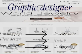 jewelry landing page website flyer logo design for jewelry stores