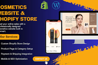design cosmetic shopify store, spa website, skincare website