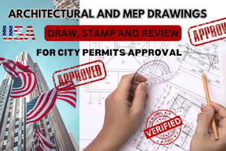 provide USA licensed architect stamps and land surveying report plans for app