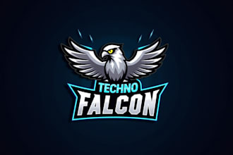 design an awesome techno falcon mascot logo for you with express delivery