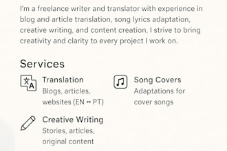 translate and creatively write content in english, portuguese, spanish, french