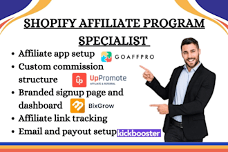 setup shopify affiliate program goaffpro uppromote shortly bixgrow kickbooster