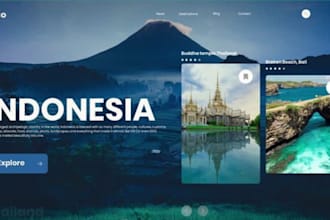 design tour, travel, agency, booking website or landing page