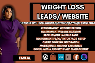 weight loss website, fitness website, weight loss leads, therapy website