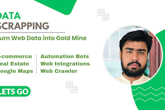 build web scraping bots, automation scripts, and google maps, ecommerce scraper