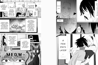 draw manga comic page, manga artist, anime manga comic book art, graphic novel