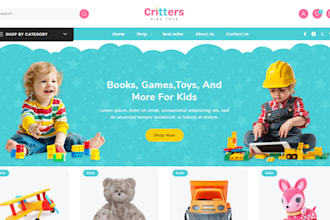 build kid shopify store toy game store video toy game store baby product website