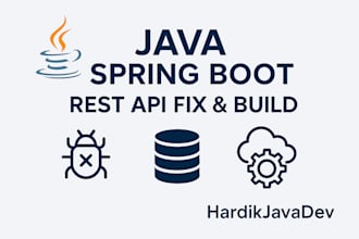 develop or fix java spring boot rest apis with db support