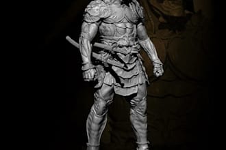 3d sculpt headsculpt, 3d printing model design, action figure, zbrush 3d statue