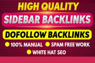 do 100 sidebar blog footer SEO backlinks da homepage with bookmarking