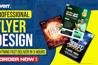 design creative corporate flyer, party flyer, church flyer, food flyer