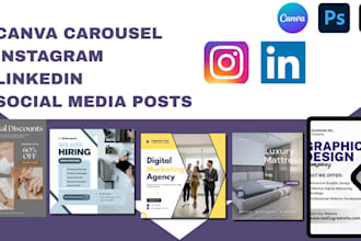 design editable canva carousel canva social posts banners for instagram linkedin