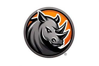 create an eye catching iron rhino mascot logo in one day
