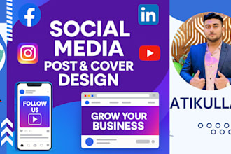 design eye catching social midia posts and cover images