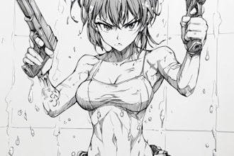 draw custom nsfw art on anime manga, manga comic storyboard as comic book artist
