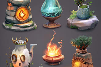 make 2d game icons weapons objects and props