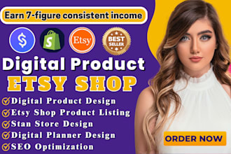 setup 7 figure shopify digital product store stan store etsy store digital store
