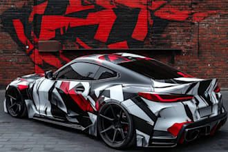 do tesla cybertruck wrap design, vehicle wrap design,