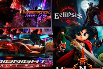 steam capsule, game ui, game art, game banner, game poster for game marketing